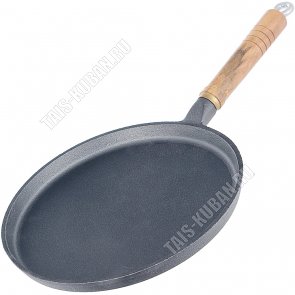 Сковорода-блинная d25см,дерев.руч,толщ.дна 3,8мм 