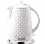 Чайник керамический 1,8л 2200Вт диск, поворот на 360`,фактурный корпус,белый (12)