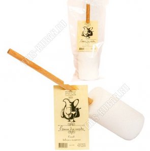 Губка-ёршик д/посуды (d60 h110мм) ,деревян.ручка L28см (40) 